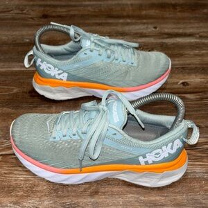 Hoka Women's Gray and Orange Running Shoes